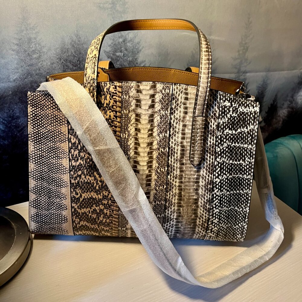 COACH Charlie Carryall In Ombre Snakeskin - Picture 3 of 6